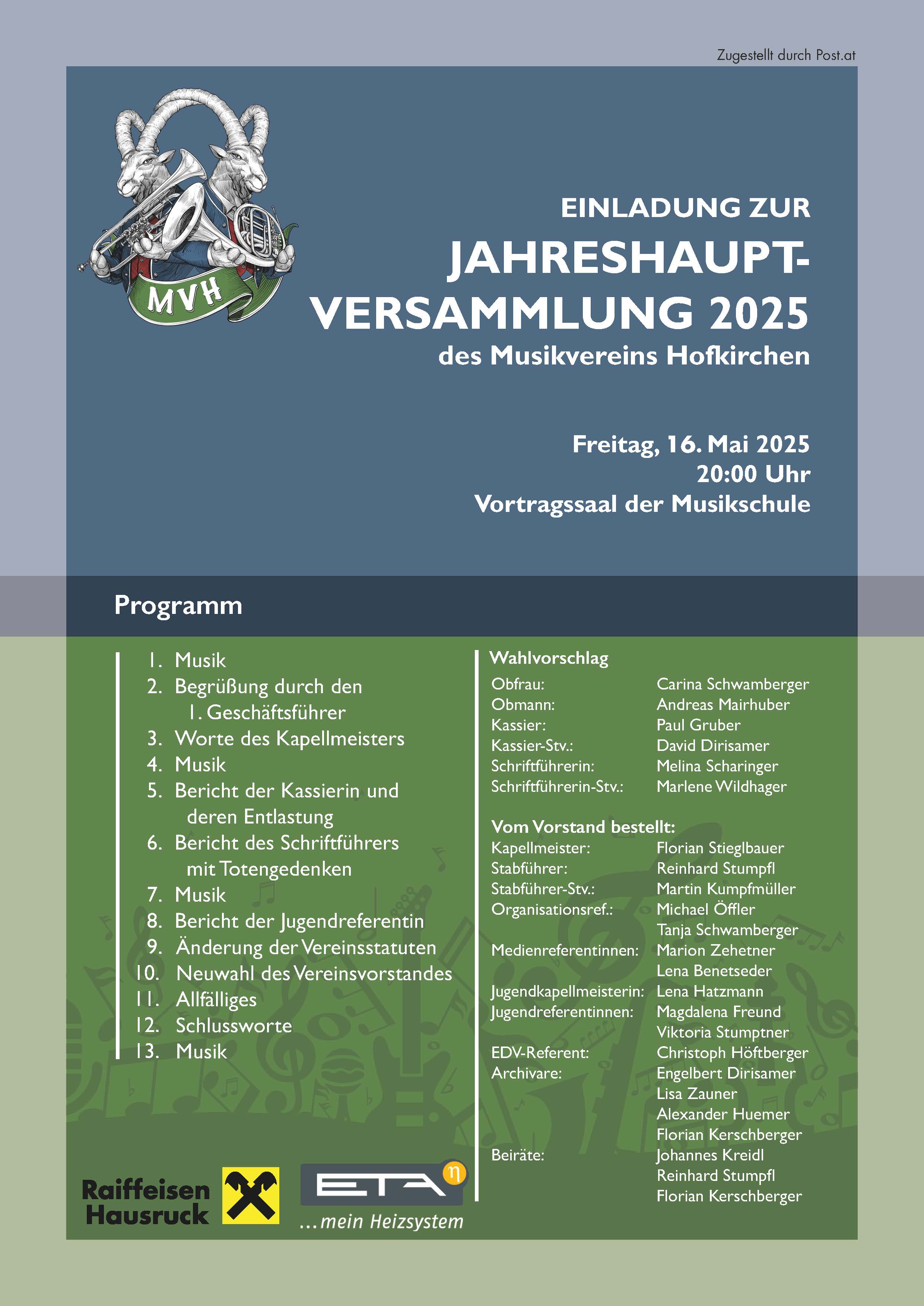 Einladung zur Jahreshauptversammlung 2025